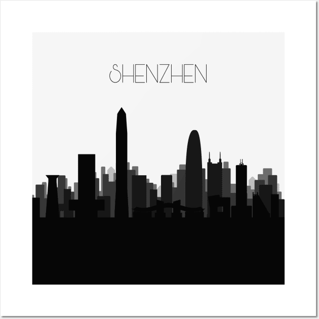 Shenzhen Skyline Wall Art by inspirowl